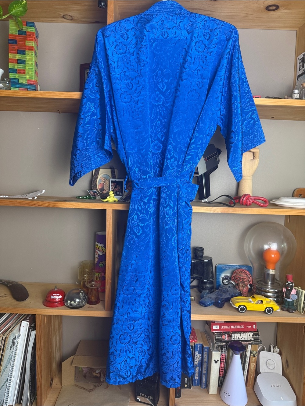 Vintage Robe Satin Royal Blue - Picture 6 of 6